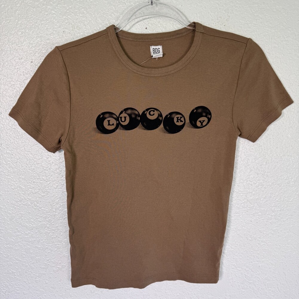 BDG Urban Outfitters Top Womens Small Lucky 8 Ball Graphic Baby Tee NEW